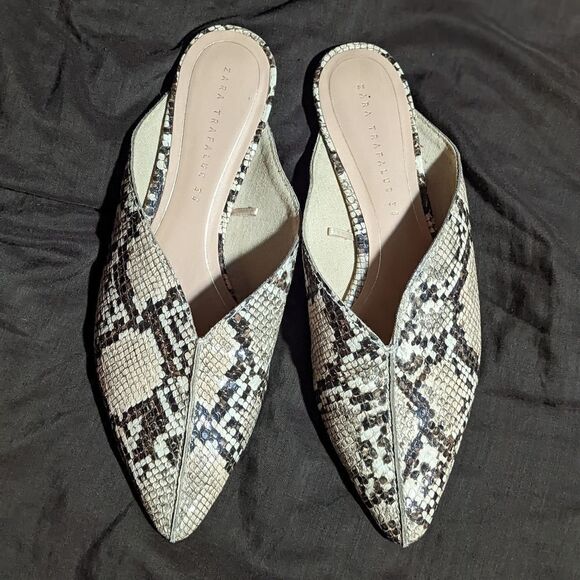 ZARA snake skin flats 36 - Picture 1 of 5